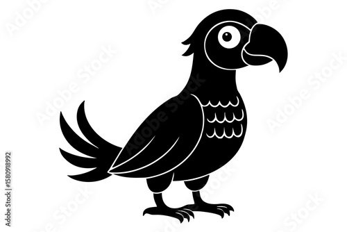 Colorful Cartoon Parrot Bird – Playful Animal Illustration