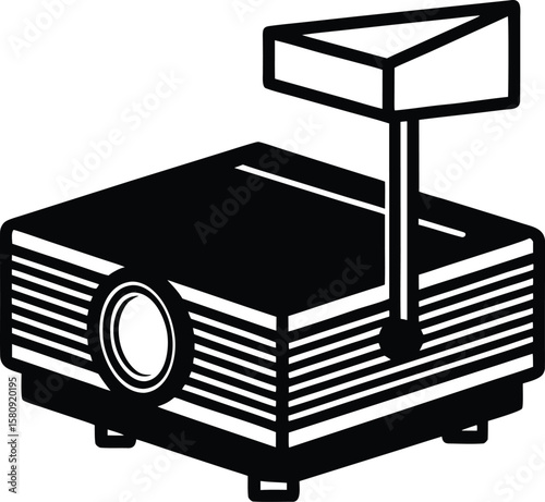 overhead projector on white background.eps