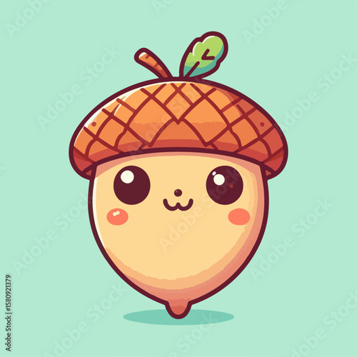 cute acorn vector illustration 