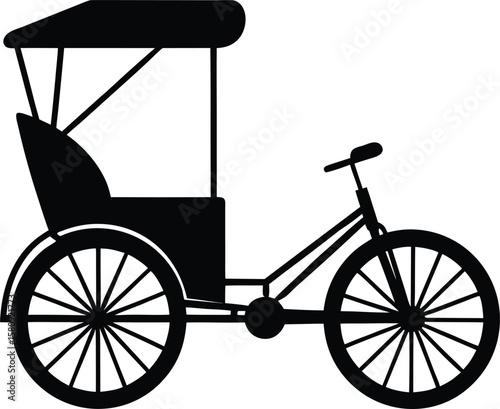 pedicab on white background.eps