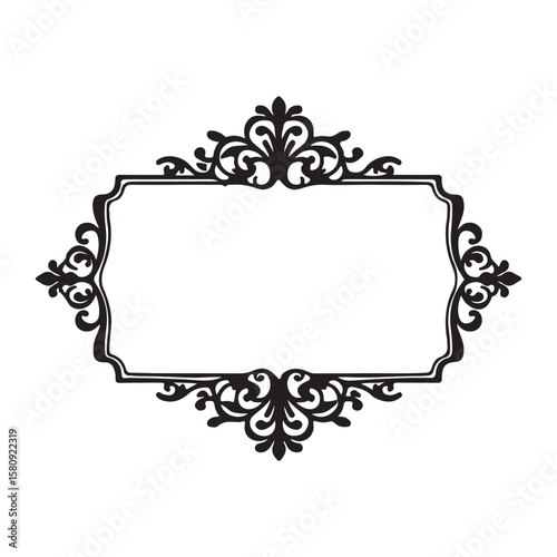 Floral Ornate Frame Vectors | Vintage Decorative Borders in Silhouette Style.