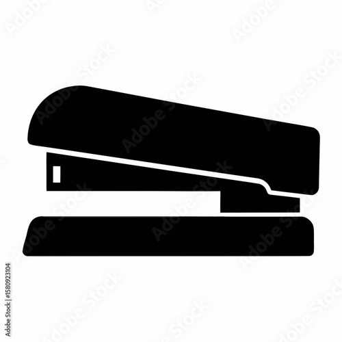 Stapler office supply tool icon vector illustration for document binding and paper fastening needs