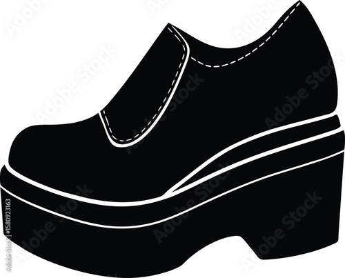 platform shoe on white background.eps