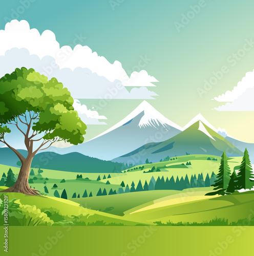 landscape with mountains