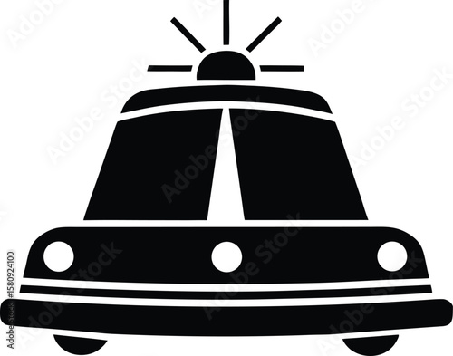 police car siren light on white background.eps