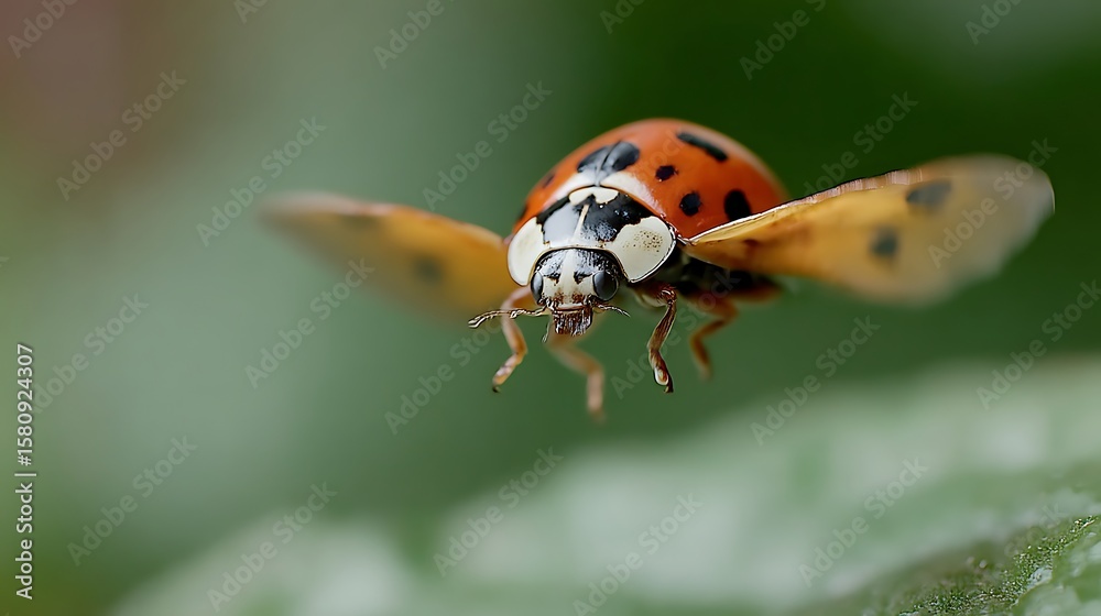 Obraz premium Ladybug Flying Close Up