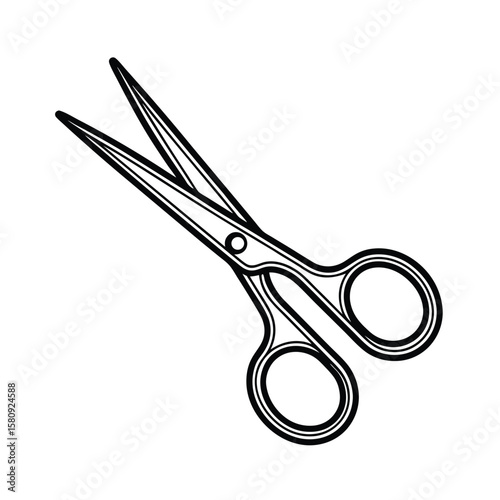 Black scissors sharp blades cutting