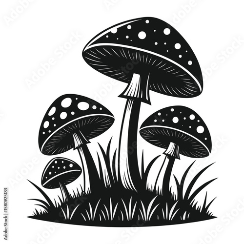 mushrooms silhouette
