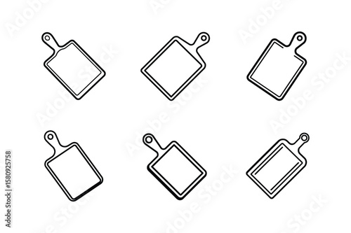 cutting board icon line art vector illustration