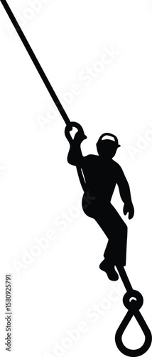 rappelling device on white background.eps
