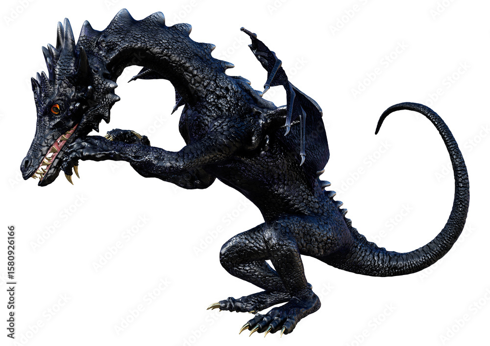 Fototapeta premium 3D Rendering Fairy Tale Dragon on White