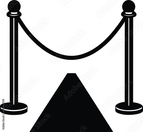 red carpet stanchion on white background.eps