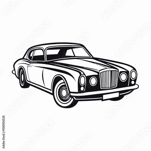 Classic coupe automobile with chrome accents classic car