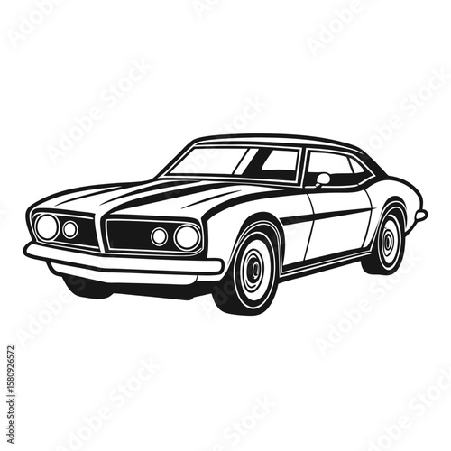 Classic coupe automobile with bold lines classic car