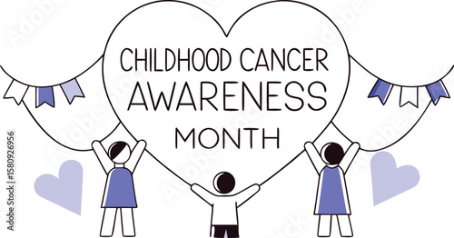 Childhood cancer awareness month observance design featuring symbolic colors and typography for september campaigns