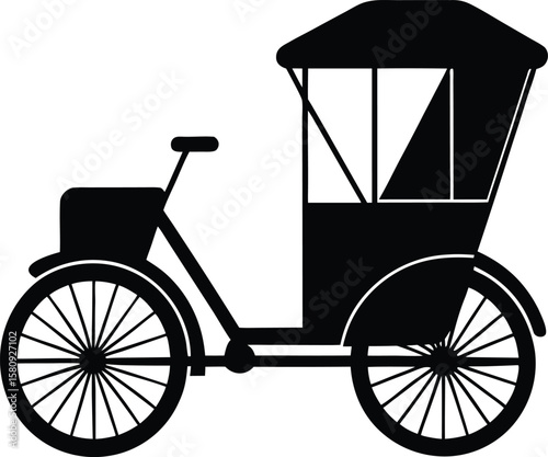 rickshaw on white background.eps