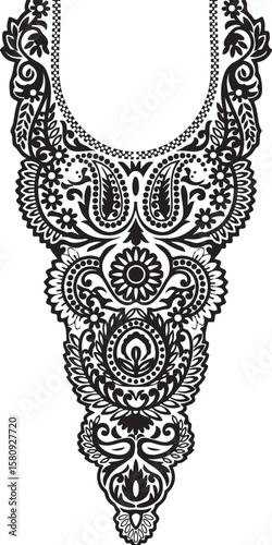 Lifestyle  Elegant lace pattern silhouette collar u collar v collar silhouette for kameez silhouette vector