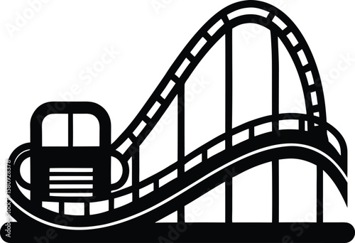roller coaster car on white background.eps