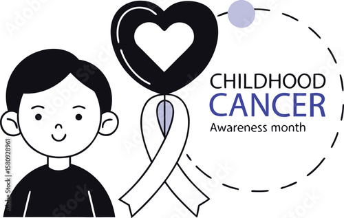 Childhood cancer awareness month observance design featuring symbolic colors and typography for advocacy and support campaigns