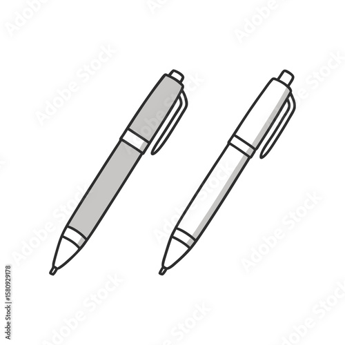 Gray and white pens writing instrument stationery