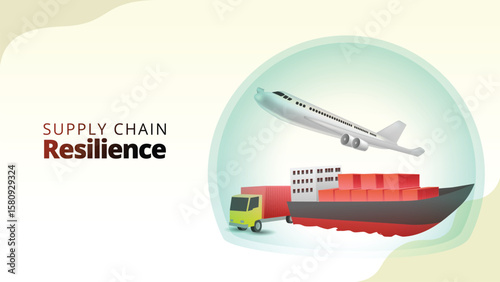scmsupply chain resilience concept. supply chain managemnt isometric 3d style vector illustration