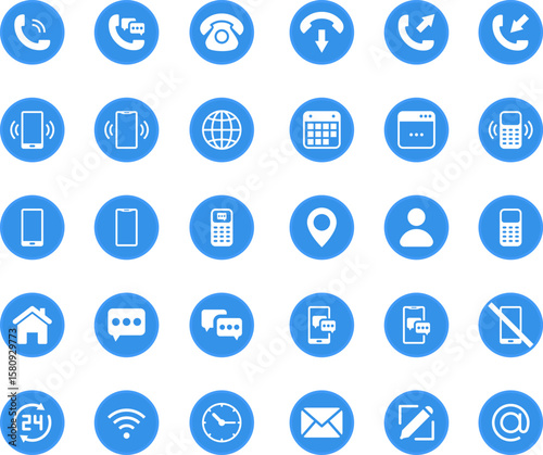 Business Card Contact Information Icon Collection. Contact information icons set name, location, phone, home, map pin, email and web address. PNG or vector