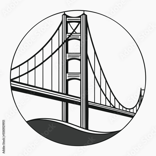 Iconic suspension bridge structure architecture landmark