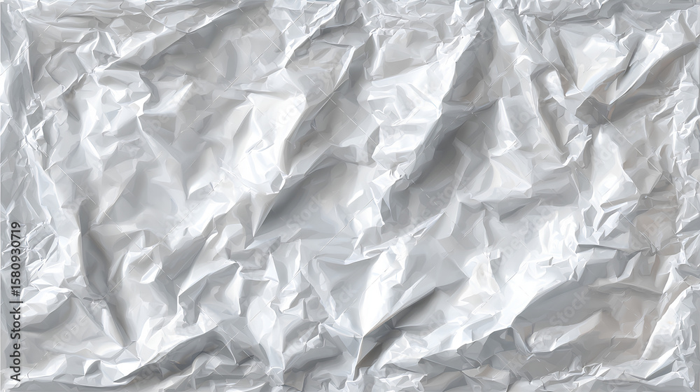 Obraz premium Realistic stretched plastic warp, polyethylene background or transparent cellophane mockup. Torn food plastic film wrap overlay texture. Crumpled and wrinkled paper bag for product packaging business.