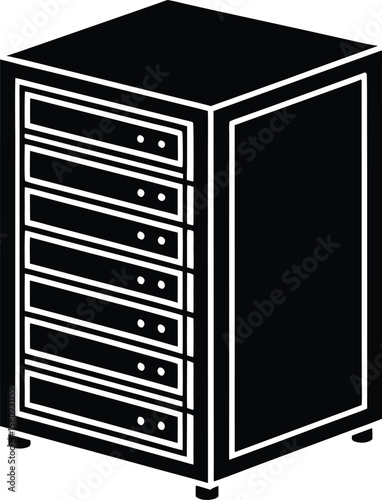 server rack on white background.eps