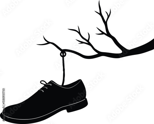 shoe tree on white background.eps