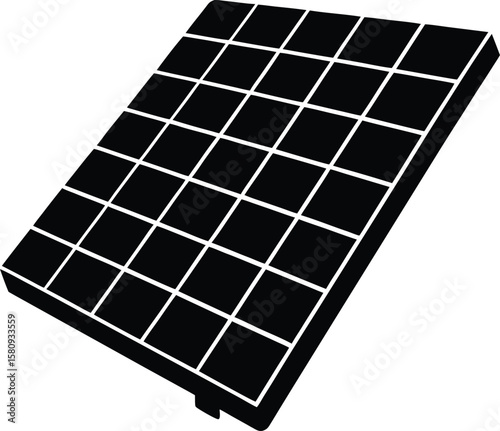 solar panel cell on white background.eps