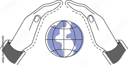Global hands shielding planet earth for world ozone day awareness and protection efforts