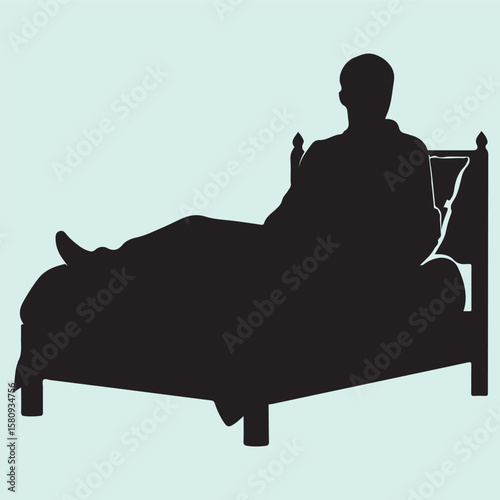 Man on Bed Vector
