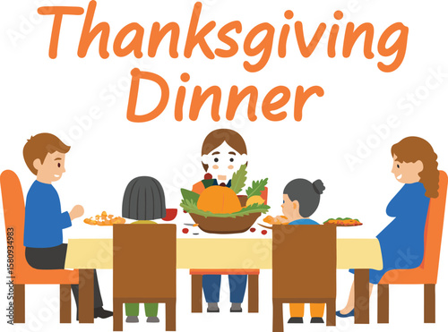 Happy Family Enjoying Thanksgiving Dinner Together