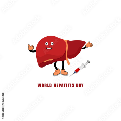World Hepatitis Day creative concept with illustration of liver