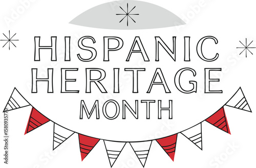 Celebratory hispanic heritage month banner design featuring rich golds and vibrant reds for advertisements and promotions