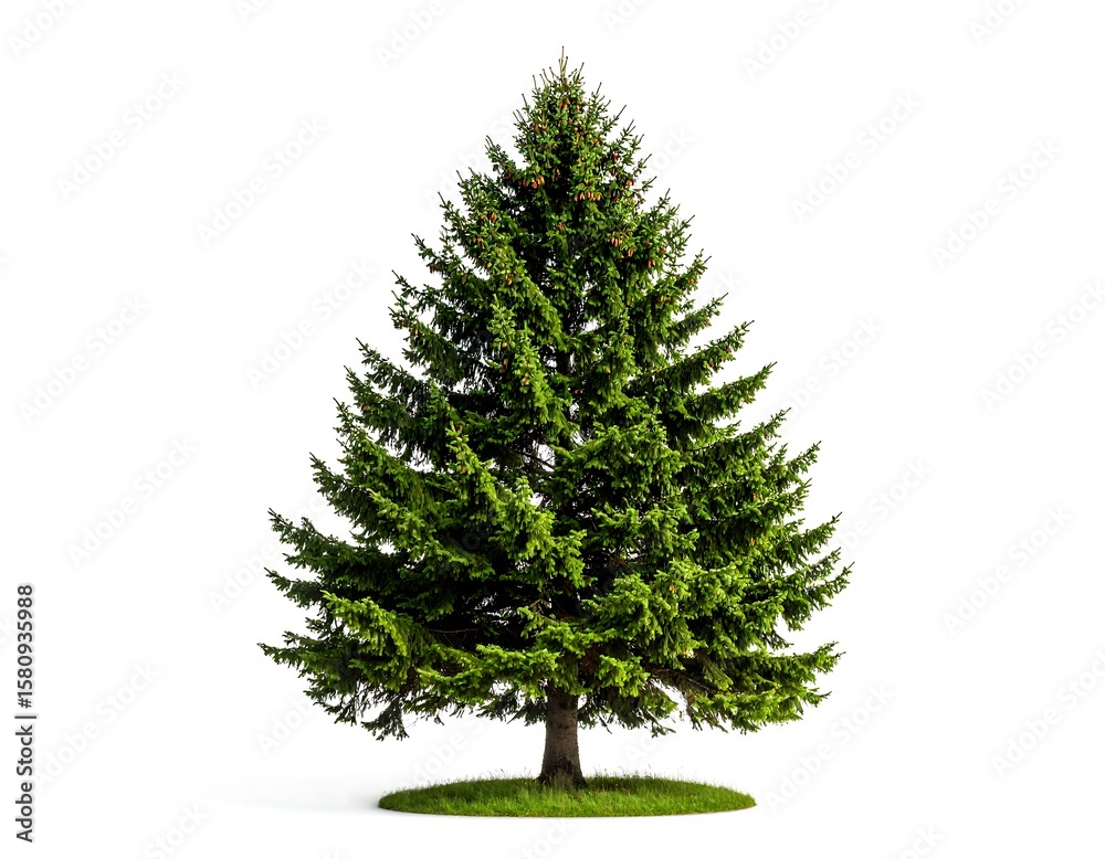 Fototapeta premium Christmas tree on a grassy base