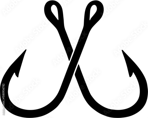 fishing hook vector illustration,fishing hook vector with simple design.hook icon,meat hook or fish hook icon set vector