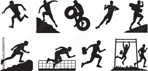  Dynamic Sports Activities: Running, Cycling & Athletic Silhouettes