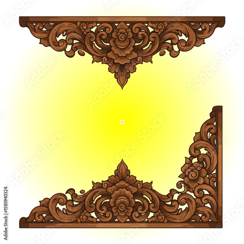 wood carving vector