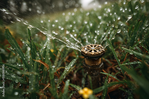 Broken Sprinkler Head Bubbling Up in Yard