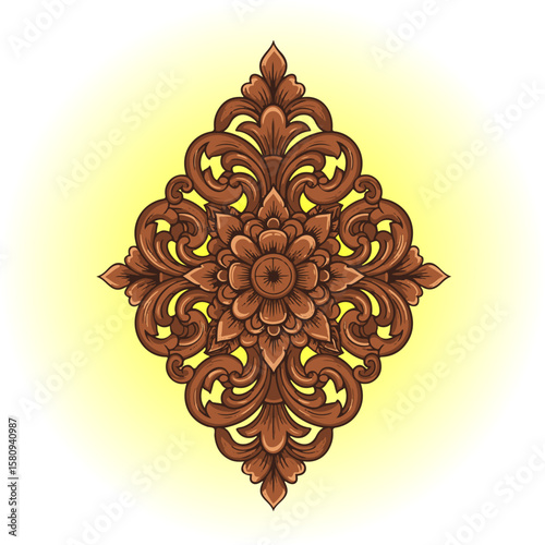 wood carving vector