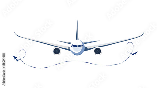 Minimalist airplane silhouette icon vector isolated on white background, perfect for travel apps, aviation infographics, airline branding, and flight booking interfaces