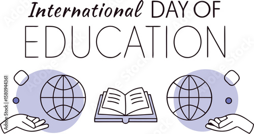 Commemorative artwork for the international day of education featuring global learning and knowledge celebration