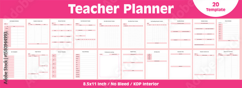 Teacher Planner , KDP interior, Planner, journal, tracker, logbook
