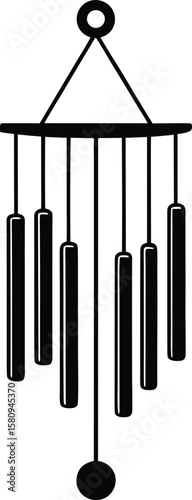 wind chime on white background.eps