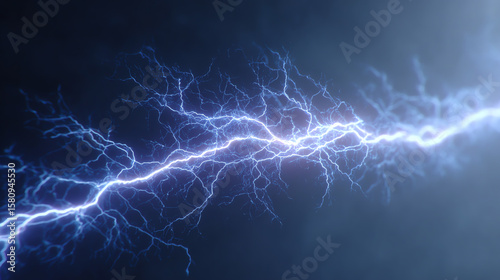 A dynamic lightning bolt illuminates the sky, showcasing nature's raw power and beauty in an electrifying display.
