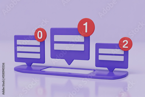 Photo of multiple chat message notifications with unread counts