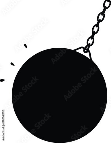 wrecking ball on white background.eps