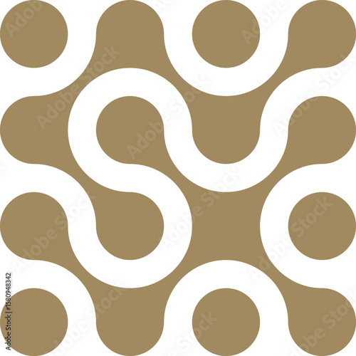 Golden pattern of dots metaball on transparent background. Abstract geometric figures from linked molecules. Modern vector design.